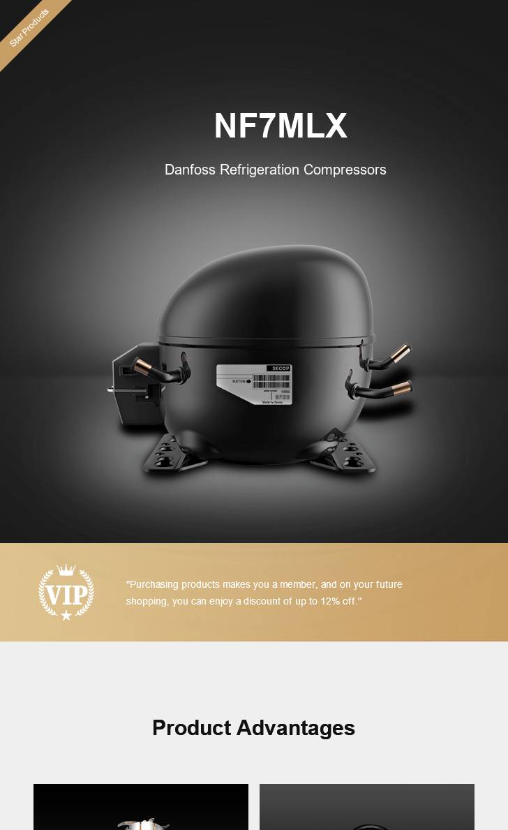 Danfoss Compressor NF7MLX, technical parameters pdf, structure diagram